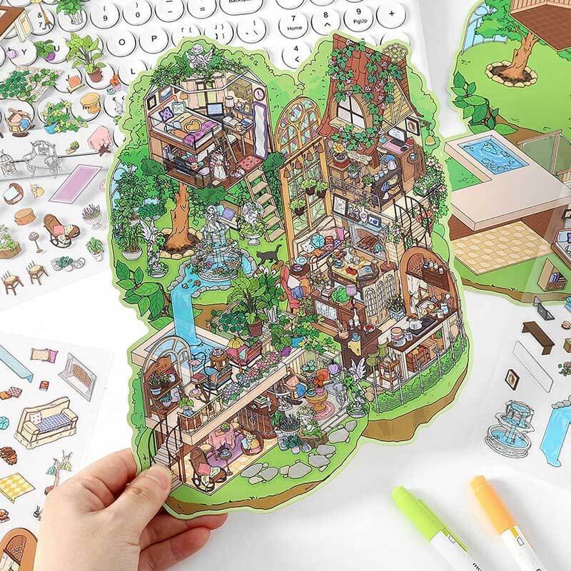 Enchanted Habitat DIY 3D Scene Stickers 2 Cute Miniature Scenes