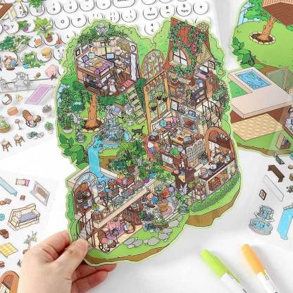 Enchanted Habitat DIY 3D Scene Stickers 2 Cute Miniature Scenes