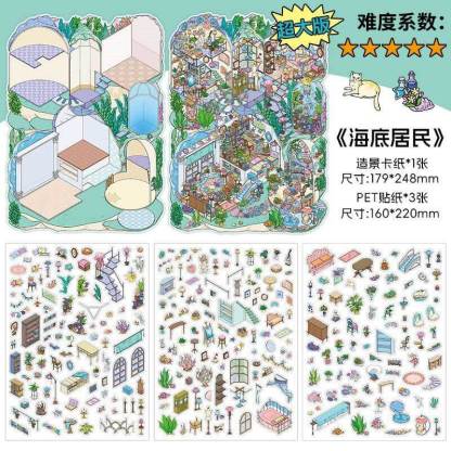 Enchanted Habitat DIY 3D Scene Stickers 2 Cute Miniature Scenes