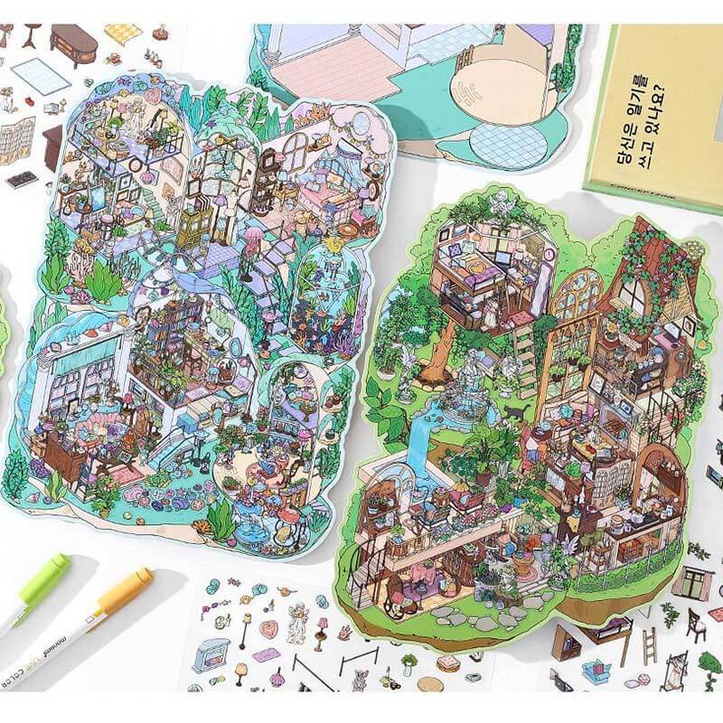 Enchanted Habitat DIY 3D Scene Stickers 2 Cute Miniature Scenes