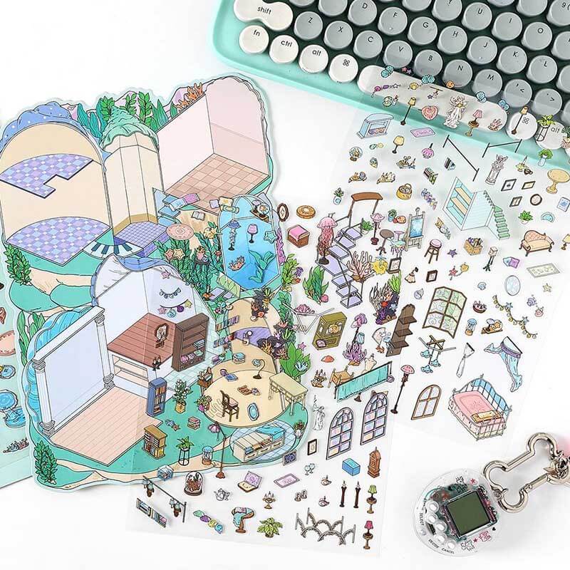 Enchanted Habitat DIY 3D Scene Stickers 2 Cute Miniature Scenes