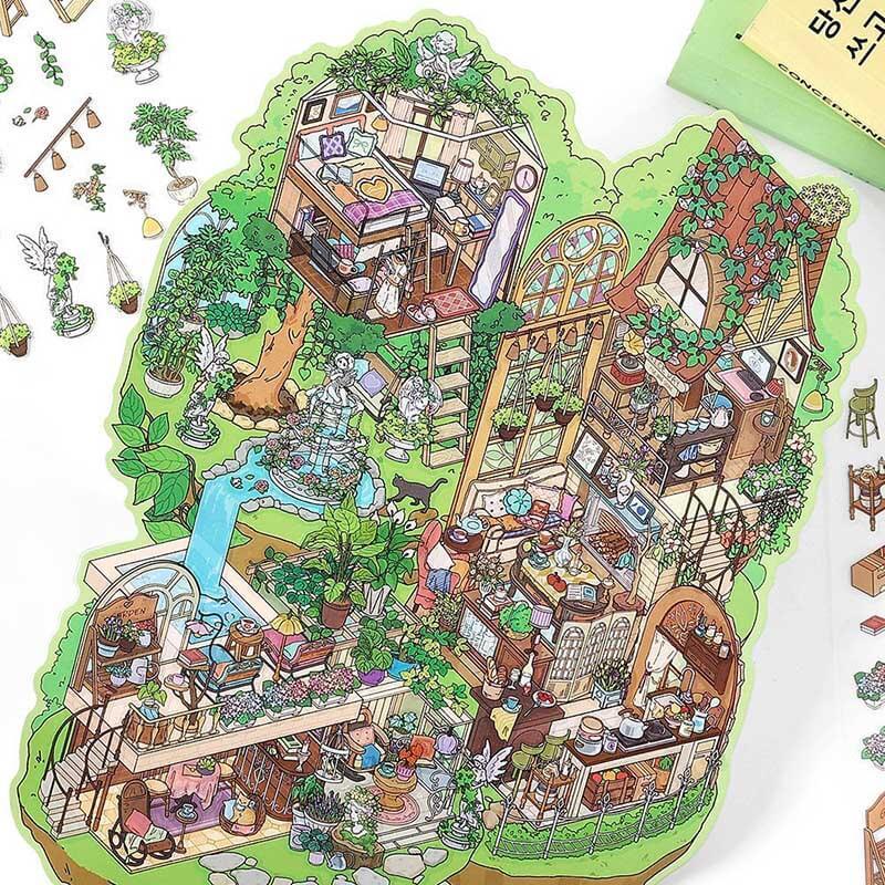 Enchanted Habitat DIY 3D Scene Stickers 2 Cute Miniature Scenes