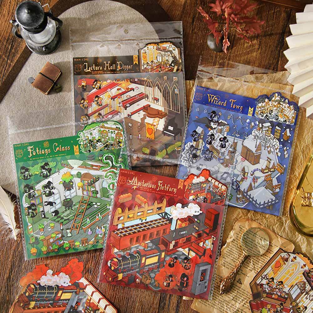 Enchanted Realms DIY 3D Scene Stickers 4 Cute Miniature Scenes