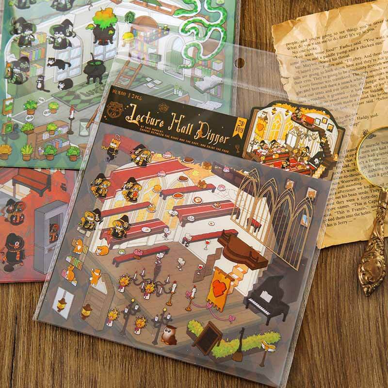 Enchanted Realms DIY 3D Scene Stickers 4 Cute Miniature Scenes