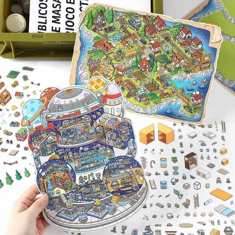 Ethereal Escape DIY 3D Scene Stickers 2 Cute Miniature Scenes