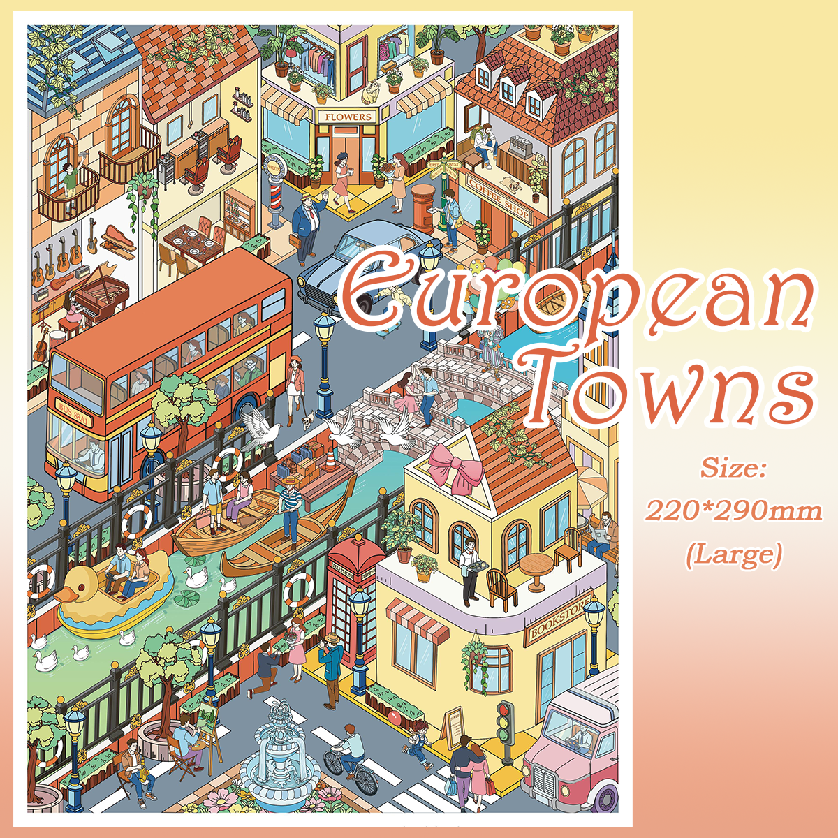 Mini Worlds DIY 3D Scene Stickers Collection - 4 Cute Miniature Scenes