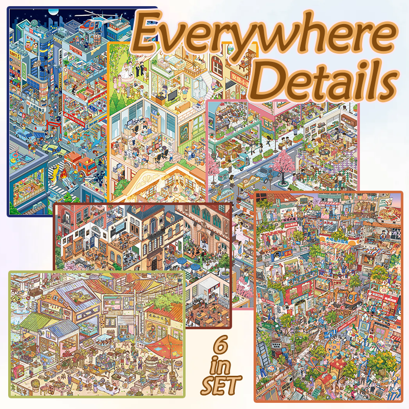 Everywhere Details DIY 3D Scene Stickers Collection - 6 Cute Miniature Scenes