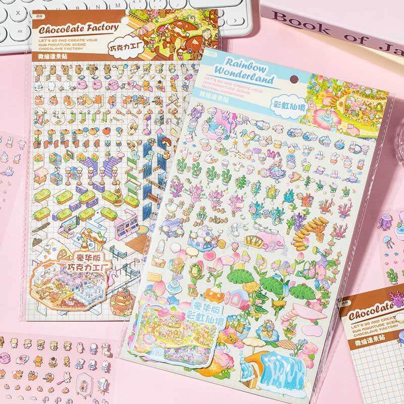 Fairyland Factory DIY 3D Scene Stickers 2 Cute Miniature Scenes