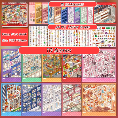 Shop Owner Books DIY 3D Scene Stickers Collection - 2 Cute Miniature Scenes