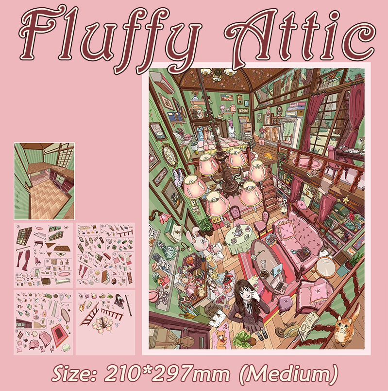 Manor Bloom DIY 3D Scene Stickers Collection - 2 Cute Miniature Scenes