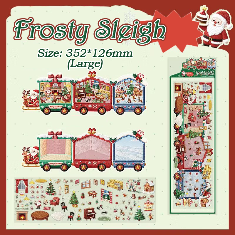 Snow Chariot DIY 3D Scene Stickers Collection - 2 Cute Miniature Scenes