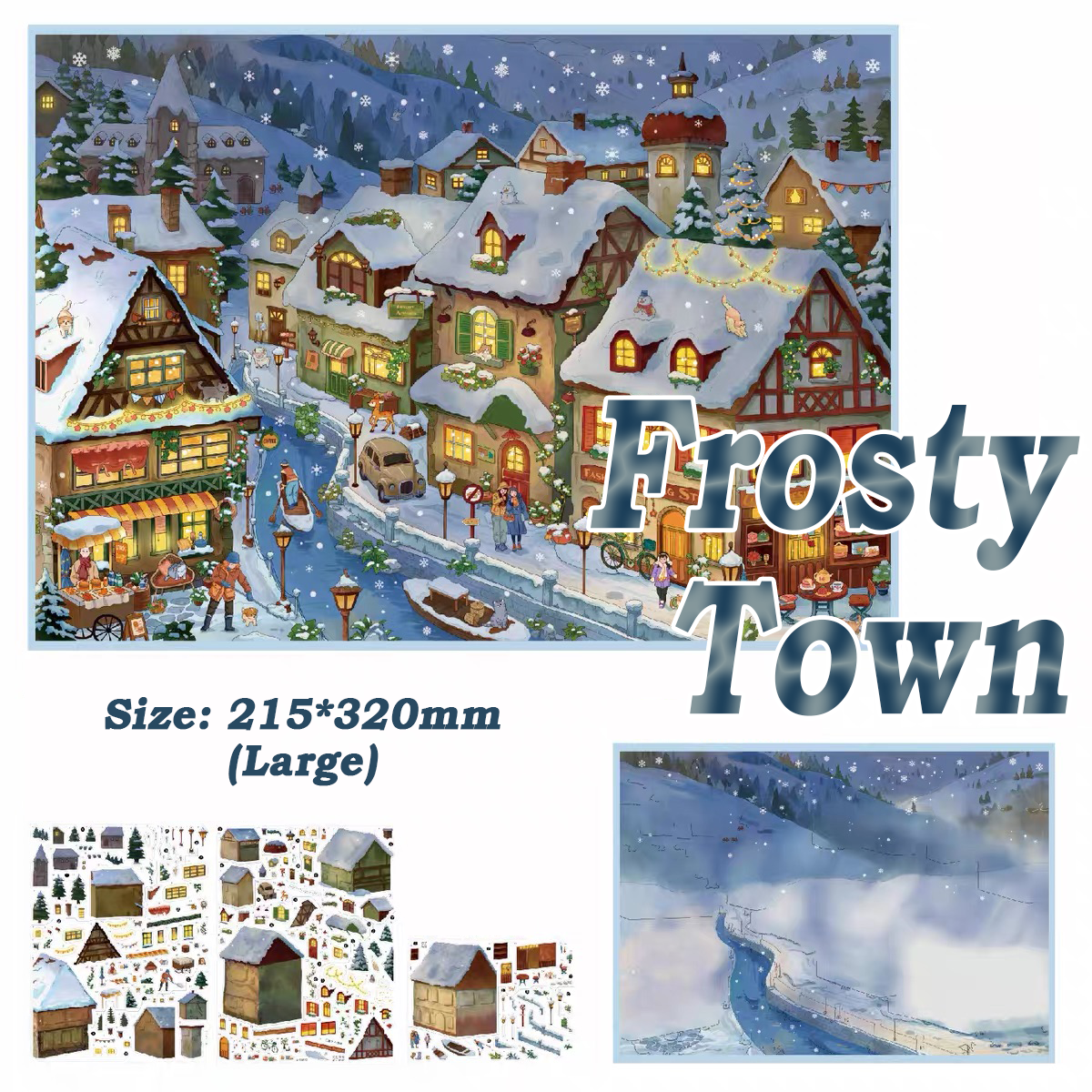 Town Scenery DIY 3D Sticker Collection - 2 Cute Miniature Scene