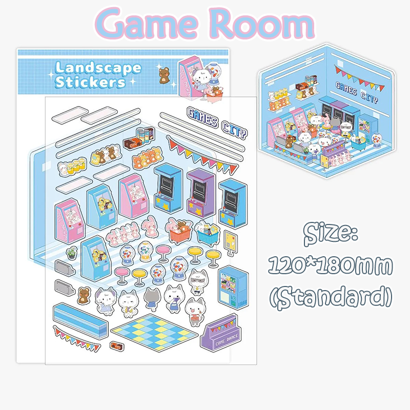 My Little Rooms DIY 3D Scene Stickers - 11 Cute Miniature Scenes