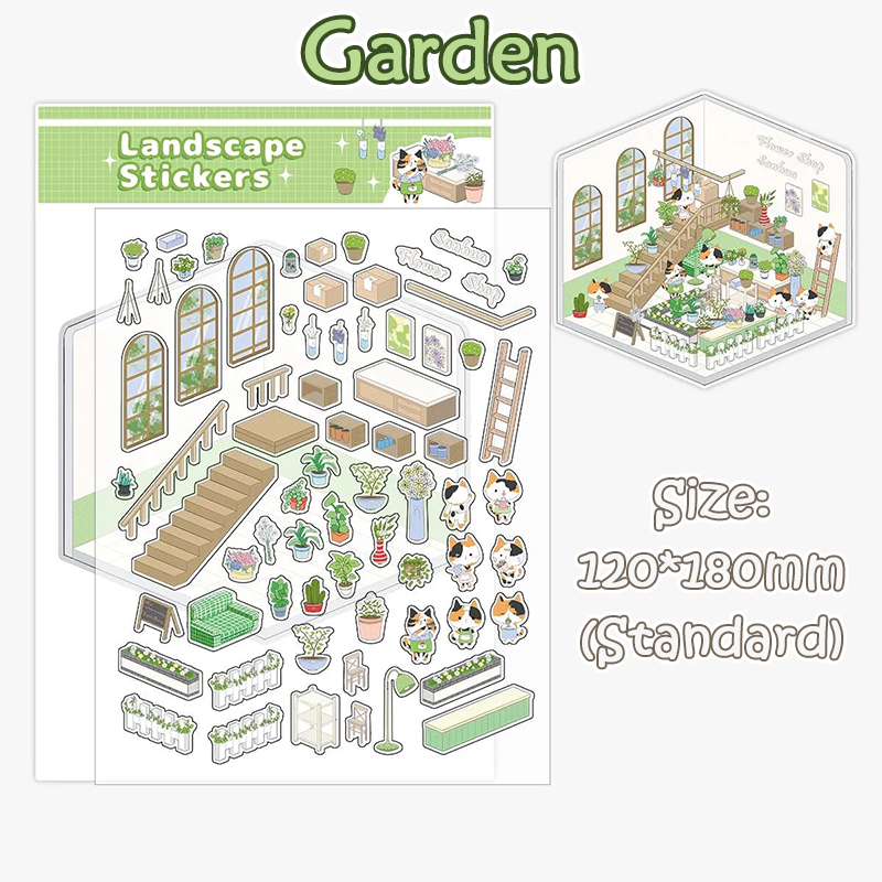 My Little Rooms DIY 3D Scene Stickers - 11 Cute Miniature Scenes