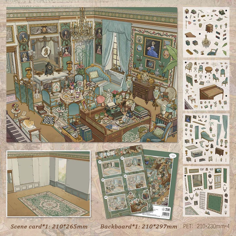 Fable Manors DIY 3D Scene Stickers Collection - 3 Cute Miniature Scenes