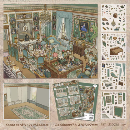 Fable Manors DIY 3D Scene Stickers Collection - 3 Cute Miniature Scenes