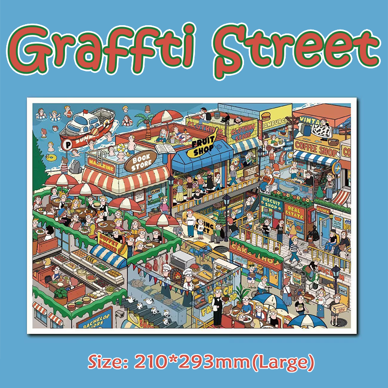 Graffti Street DIY 3D Scene Stickers - Cute Miniature Scene