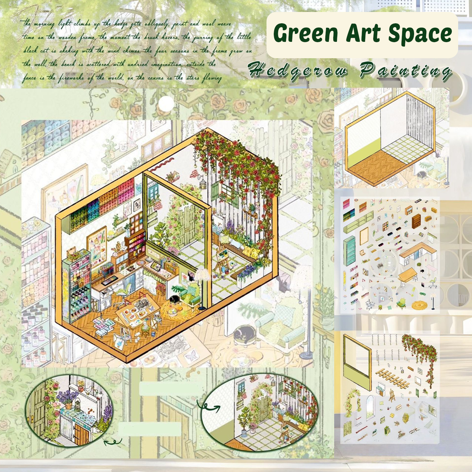 Old Letters DIY 3D Scene Stickers - 3 Miniature Scenes