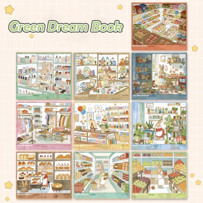 Bunny Tales Books DIY 3D Scene Stickers Collection - 2 Cute Miniature Scenes (With Guidelines)