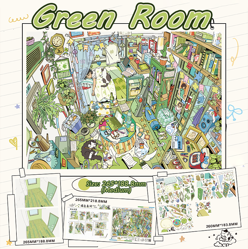 Half Leisure DIY 3D Scene Stickers Collection - 5 Cute Miniature Scenes