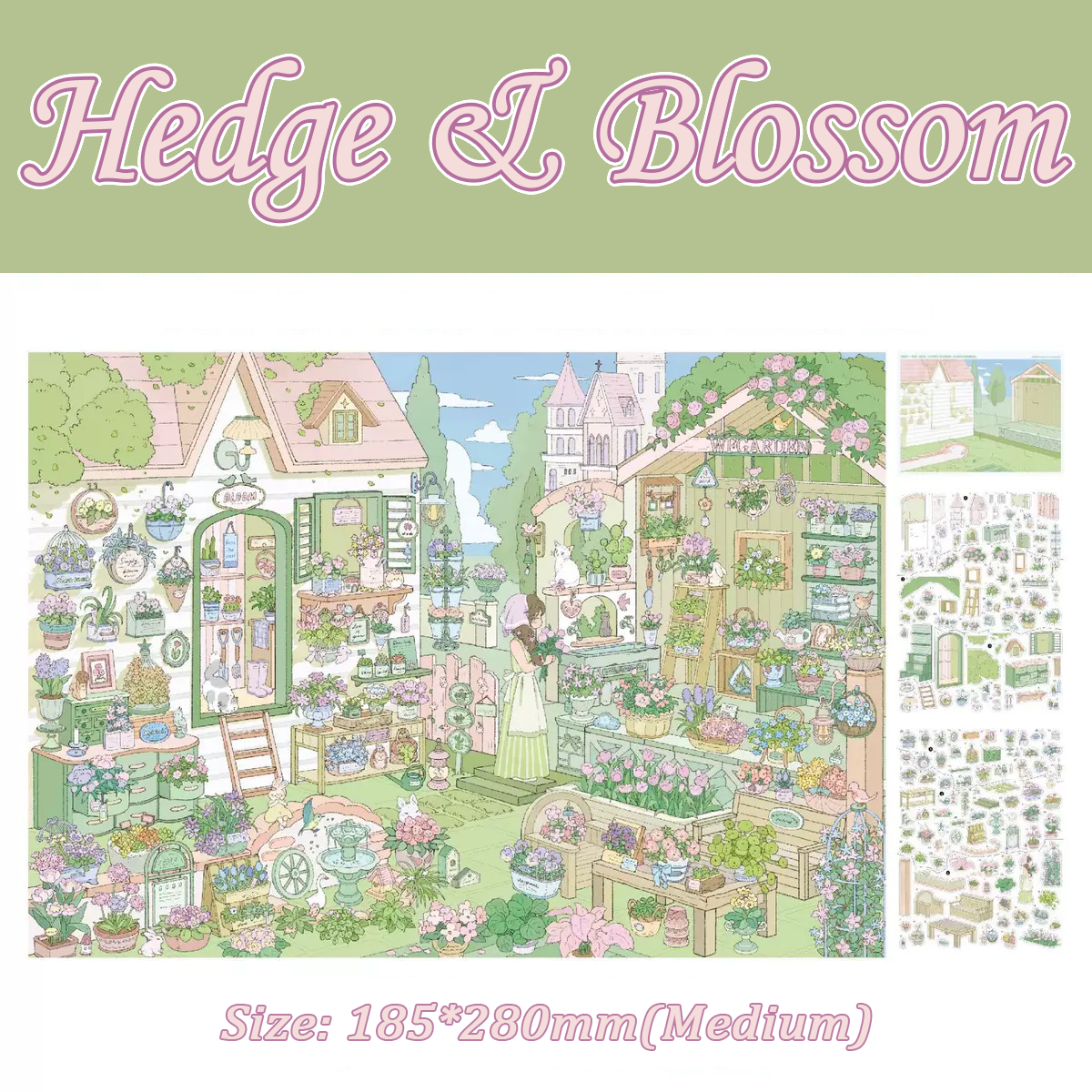 Fleeting Life DIY 3D Scene Stickers Collection - 4 Cute Miniature Scenes