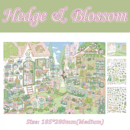 Fleeting Life DIY 3D Scene Stickers Collection - 4 Cute Miniature Scenes