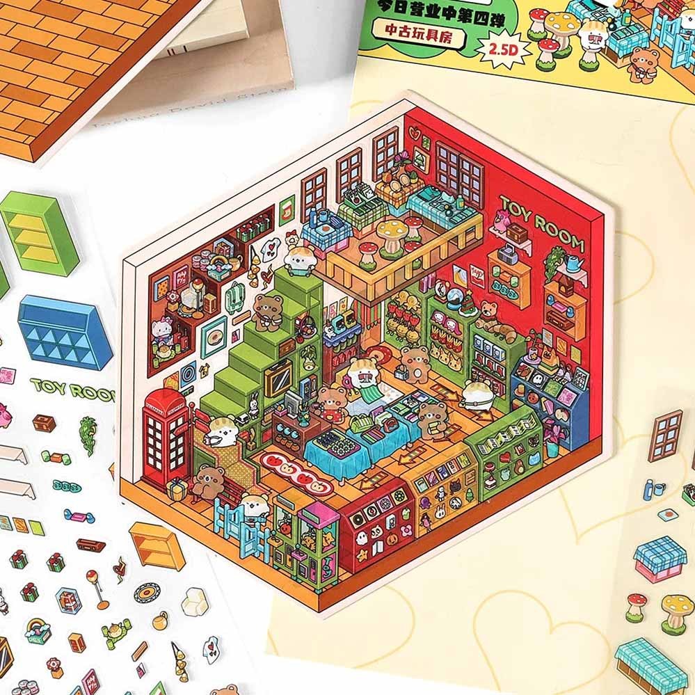 Chocolate Workshop DIY 3D Scene Stickers 4 Cute Miniature Scenes