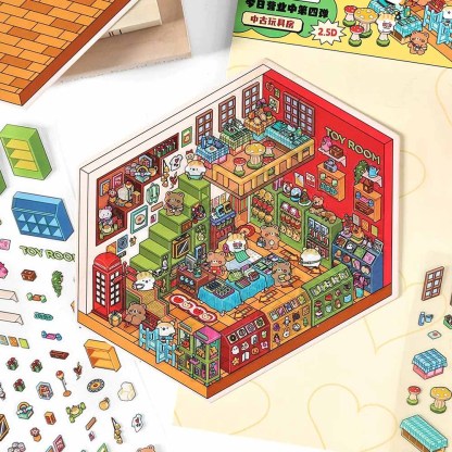 Chocolate Workshop DIY 3D Scene Stickers 4 Cute Miniature Scenes