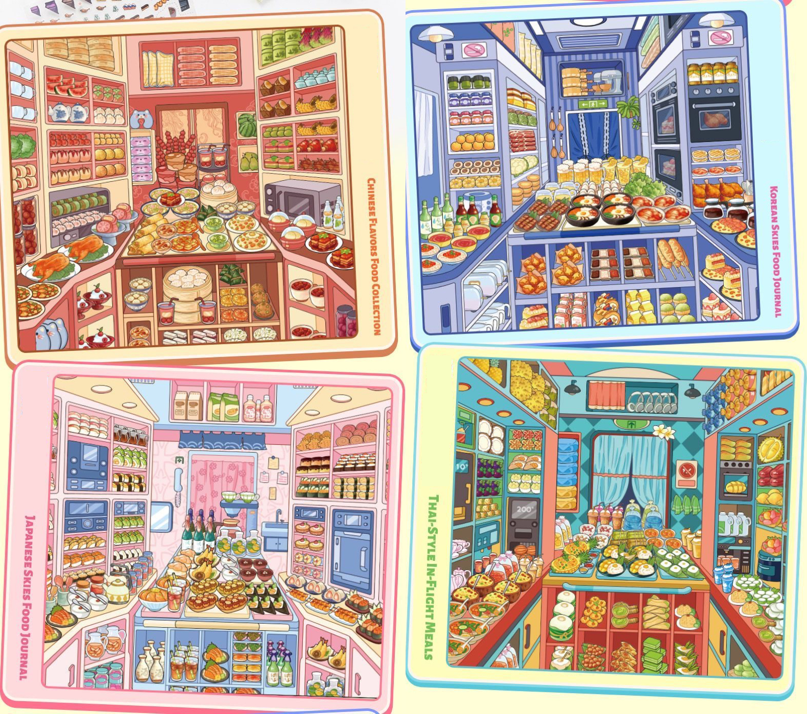 Airline Food Book  DIY 3D Scene Stickers - Cute Miniature Scene