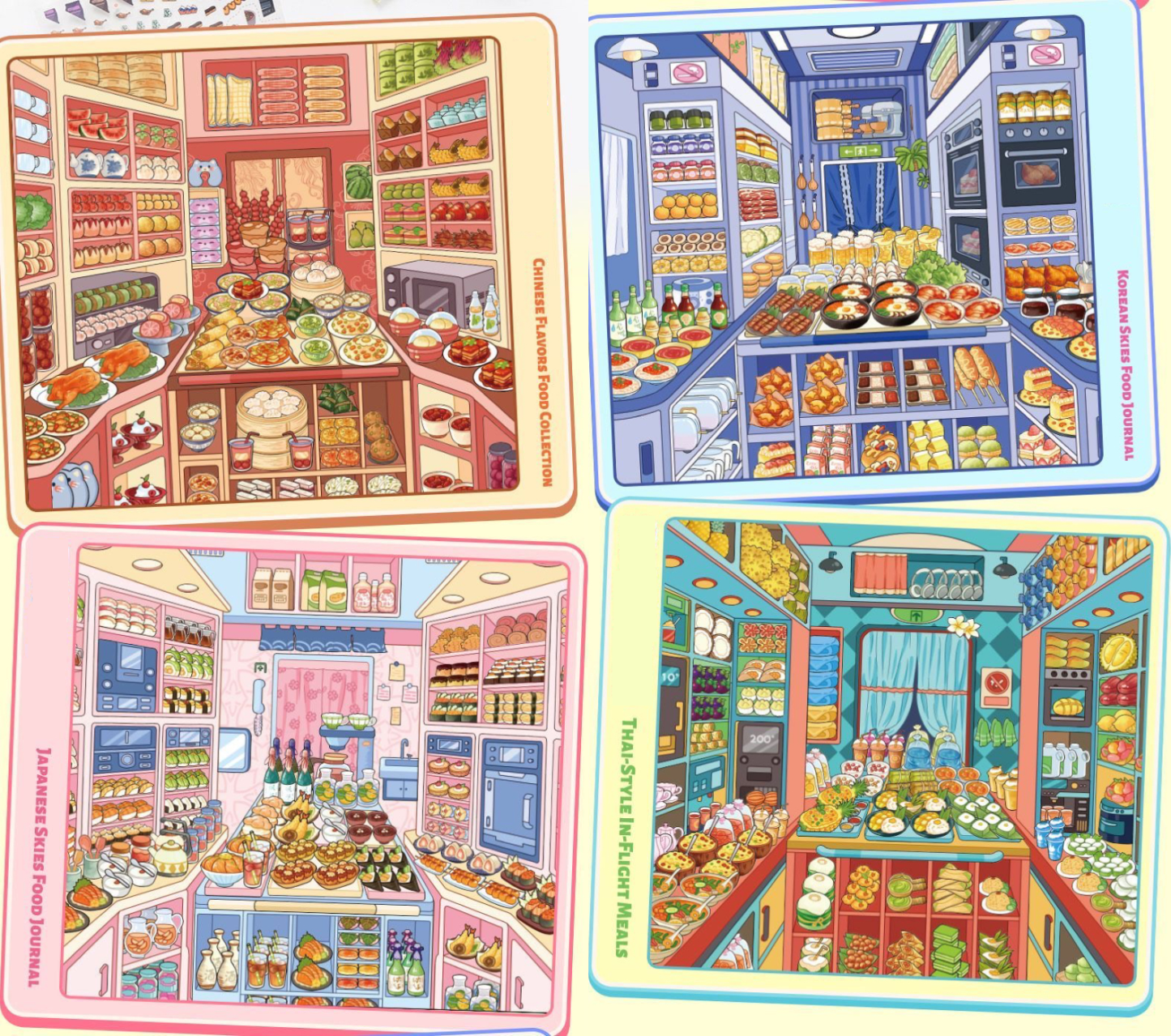 Airline Food Book  DIY 3D Scene Stickers - Cute Miniature Scene