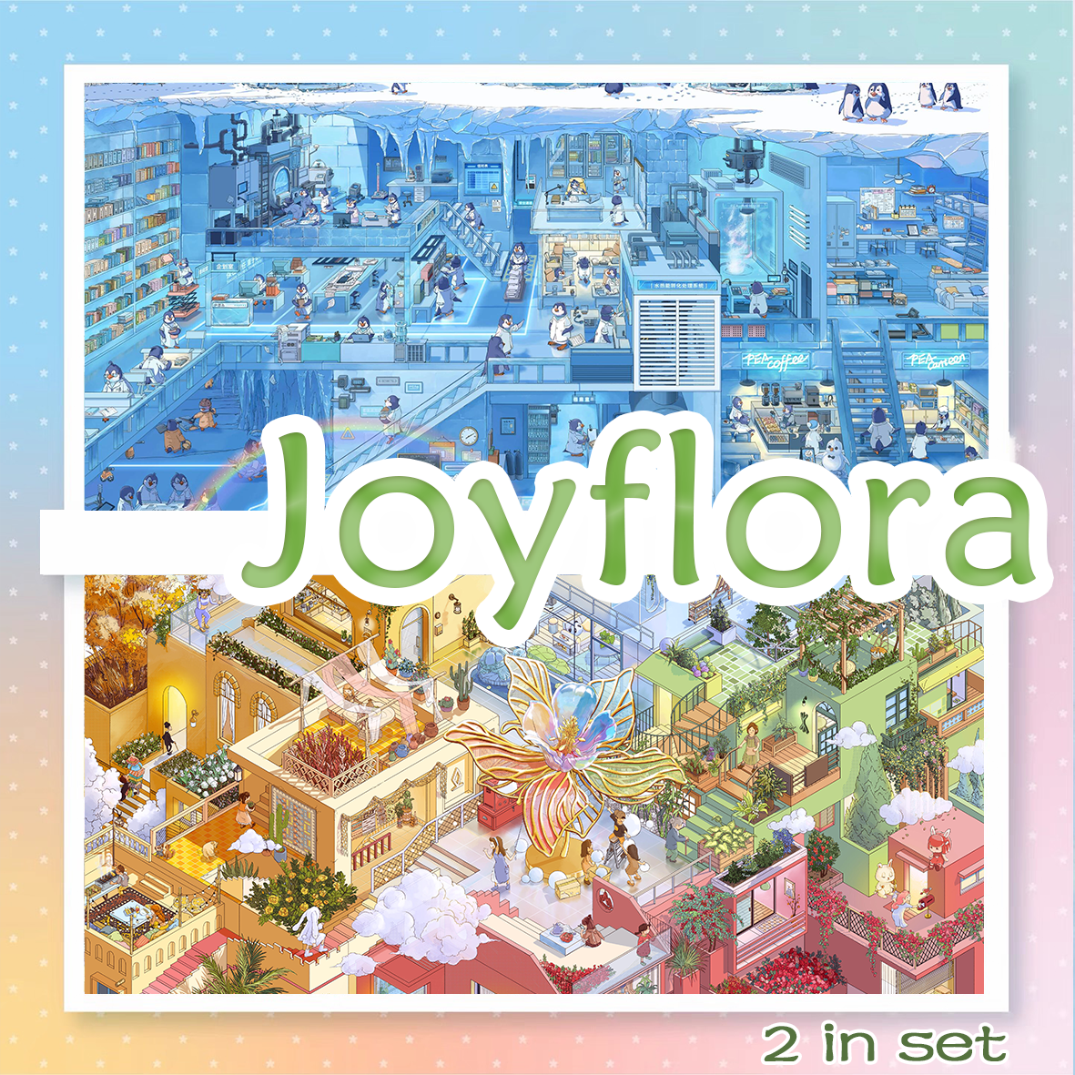 Joyflora DIY 3D Scene Stickers Collection - 2 Cute Miniature Scenes