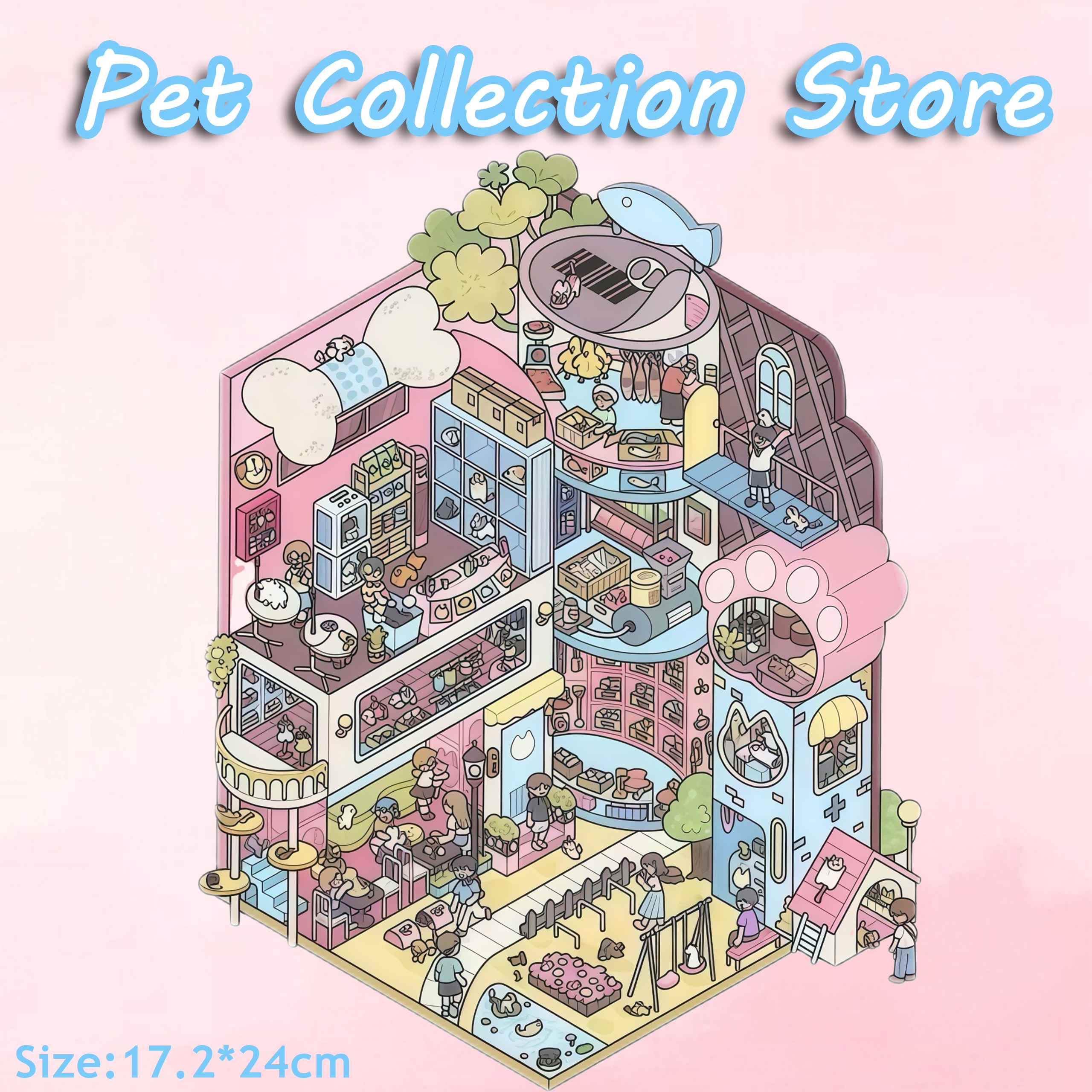 Pet Collection Store DIY 3D Sticker Collection - Cute Miniature Scene