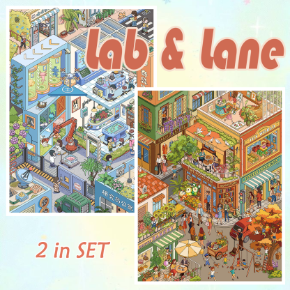 Lab & Lane DIY 3D Sticker Collection - 2 Cute Miniature Scenes