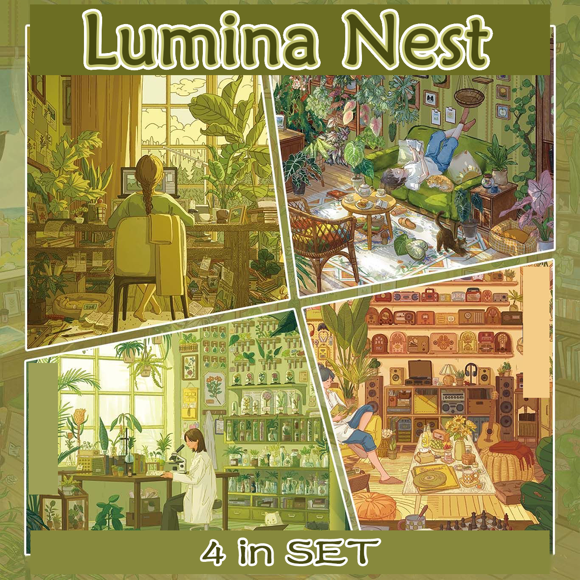 Lumina Nest DIY 3D Scene Stickers - 4 Cute Miniature Scenes