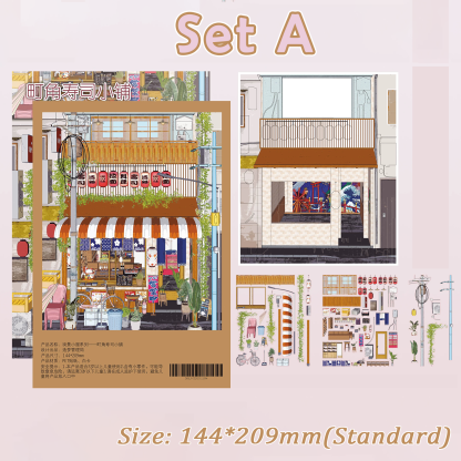 Machi Scene DIY 3D Scene Stickers - 4 Cute Miniature Scenes