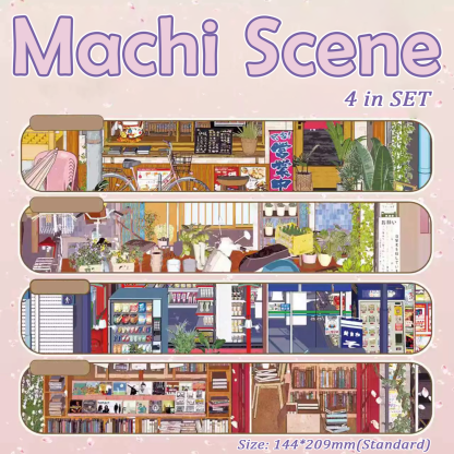 Machi Scene DIY 3D Scene Stickers - 4 Cute Miniature Scenes