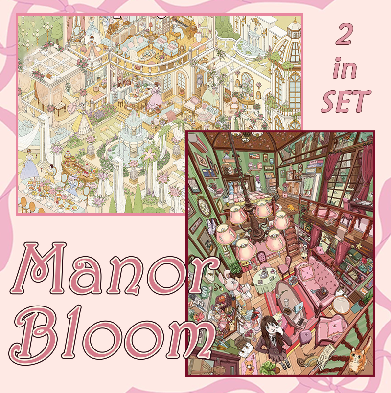 Manor Bloom DIY 3D Scene Stickers Collection - 2 Cute Miniature Scenes