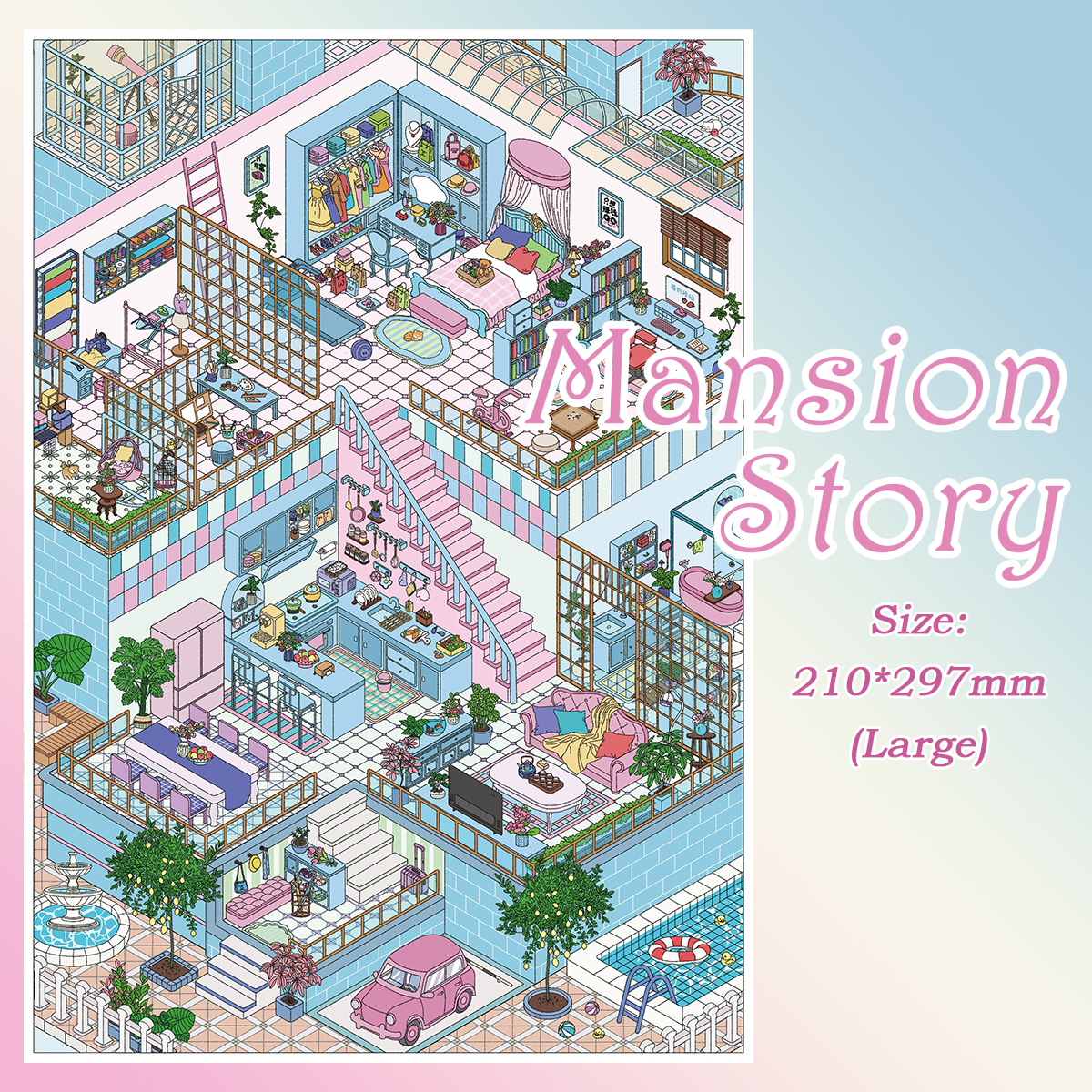 Mini Worlds DIY 3D Scene Stickers Collection - 4 Cute Miniature Scenes