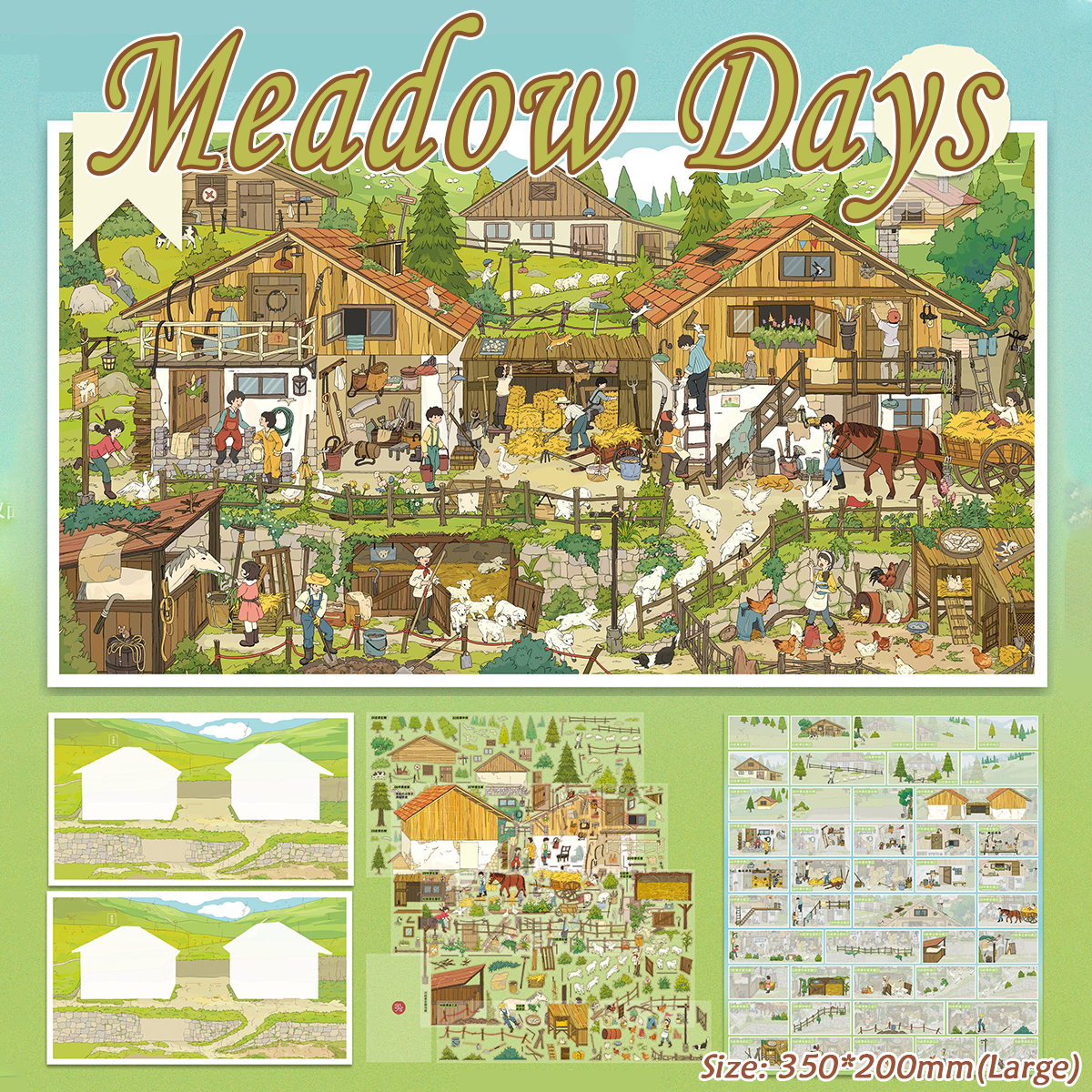 Scenes of Slow DIY 3D Scene Stickers Collection - 4 Cute Miniature Scenes