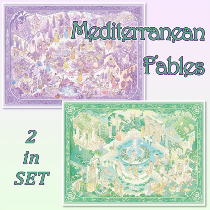 Mediterranean Fables DIY 3D Scene Stickers Collection - 2 Cute Miniature Scenes