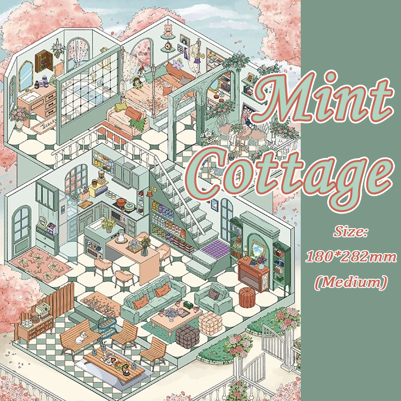 Twilight Towers DIY 3D Scene Stickers - 4 Cute Miniature Scenes