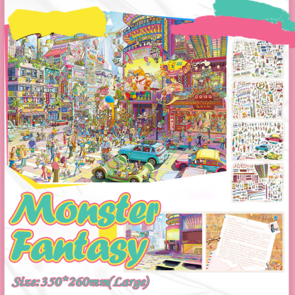 City Walk DIY 3D Scene Stickers Collection - 2 Cute Miniature Scenes