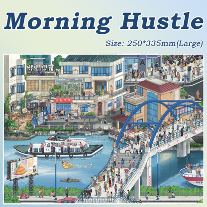 Morning Hustle DIY 3D Scene Stickers - Cute Miniature Scene