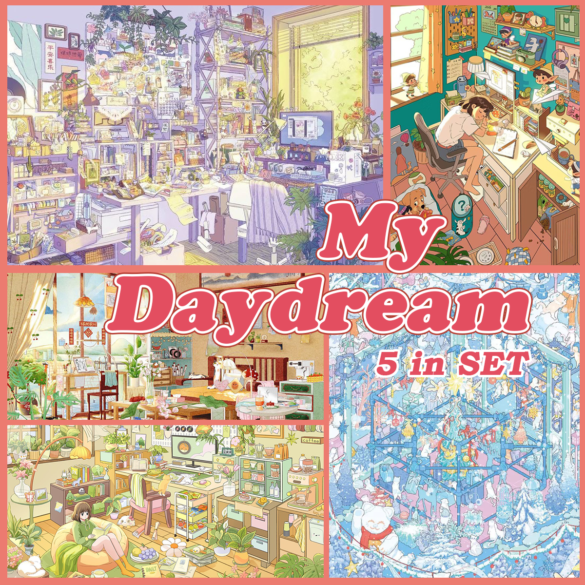 My Daydream DIY 3D Scene Stickers Collection - 5 Cute Miniature Scenes