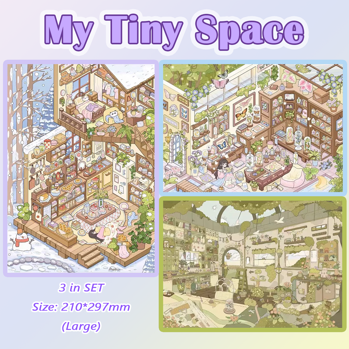 My Tiny Space DIY 3D Sticker Collection - 3 Cute Miniature Scenes