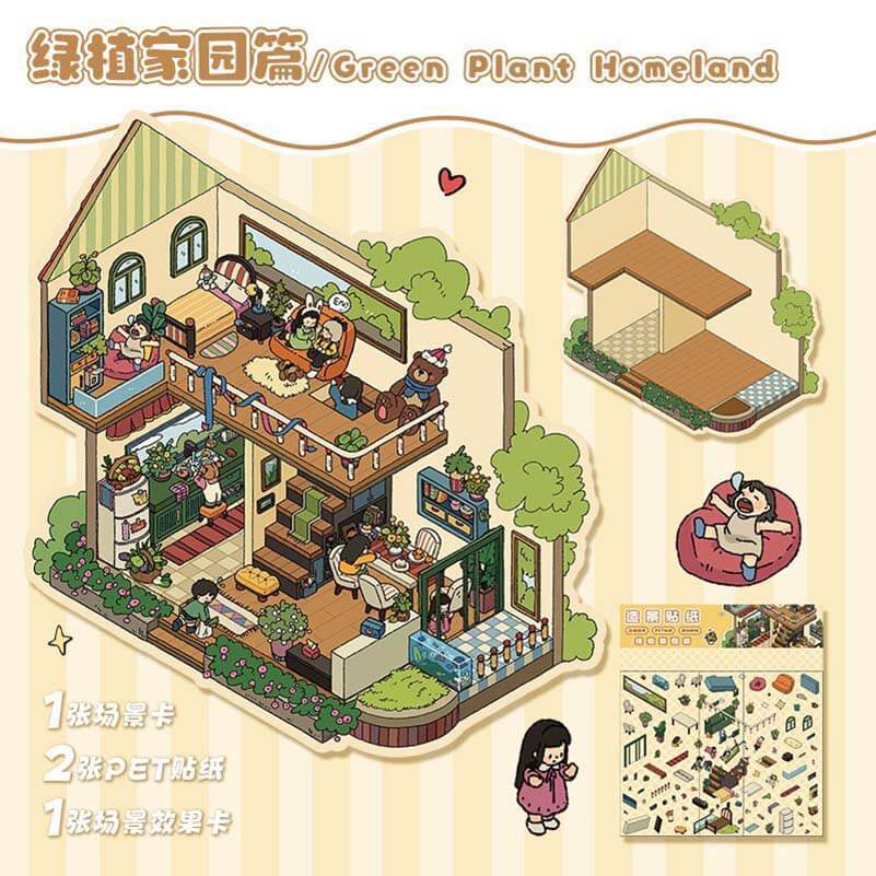 Happy Farm DIY 3D Scene Stickers 4 Cute Miniature Scenes