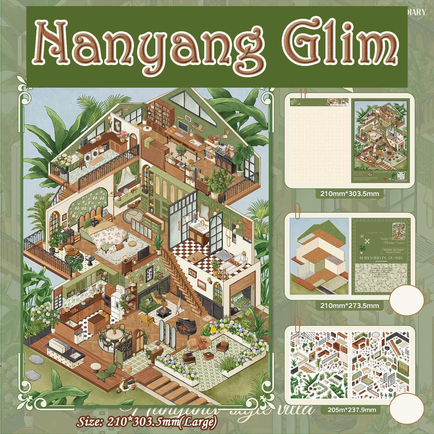 Dreamy Estates DIY 3D Sticker Collection - 4 Cute Miniature Scenes