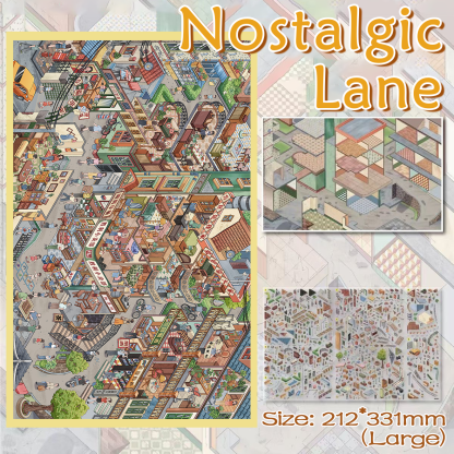 Town Mosaic DIY 3D Scene Stickers Collection - 4 Cute Miniature Scenes