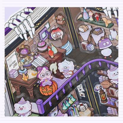 Halloween Book DIY 3D Sticker Collection - Cute Miniature Scenes
