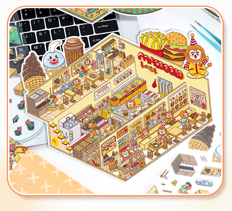 The Wild Syndicate DIY 3D Scene Stickers 3 Lovely Miniature Scenes